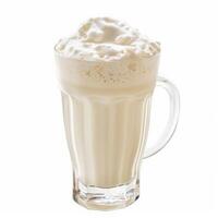 Buttermilk with foam in a glass mug photo