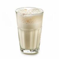 A tall glass filled with refreshing buttermilk, ready to be enjoyed on a warm summer day photo