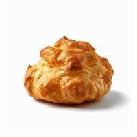Golden brown gougere on white surface tempts taste buds photo