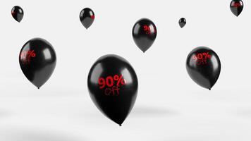 black balloons floating with discounted prices photo