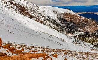 panorama de invierno montañas, cubierto de nieve pendientes de lucios pico montañas, Colorado, nosotros foto