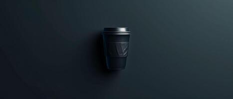 Modern Minimalism - Sleek Coffee Cup on Gradient Background with Copy Space photo