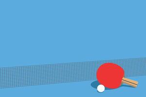 Red small racket on a blue, flat style, minimalism vector