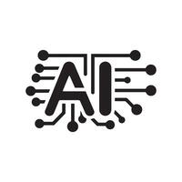 AI chip tech smart electronic core science system design. vector