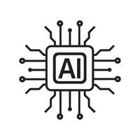 AI chip tech smart electronic core science system design. vector
