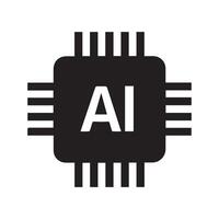 AI chip tech smart electronic core science system design. vector