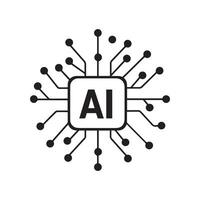 AI chip tech smart electronic core science system design. vector
