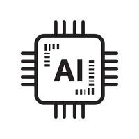 AI chip tech smart electronic core science system design. vector
