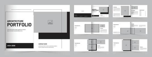 Professional Architecture Portfolio Design, Landscape Portfolio layout Template Design vector