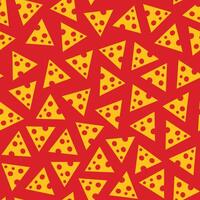 cheese seamless pattern, a collection of triangular shaped cheese legumes scattered on a red background vector