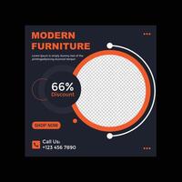 Furniture sale post and social media template vector