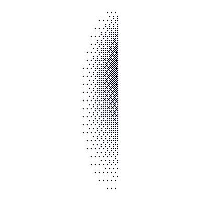 Gradient dot shadow effect with grainy texture. Halftone circles and noise. Flat illustration isolated on white background.