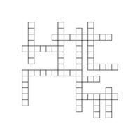 Crossword puzzle template with blank word grid. pattern for newspaper crosswords game. Flat illustration isolated on white background. vector