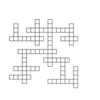 Crossword puzzle template with blank word grid. pattern for newspaper crosswords game. Flat illustration isolated on white background. vector
