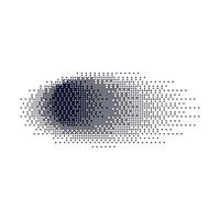 Gradient dot shadow effect with grainy texture. Halftone circles and noise. Flat illustration isolated on white background. vector