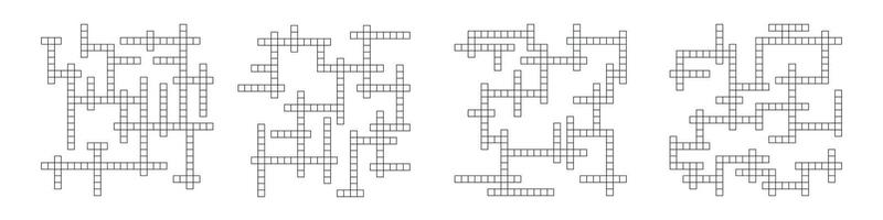 Crossword puzzle background with word grid pattern. crosswords template. Flat illustration isolated on white background. vector