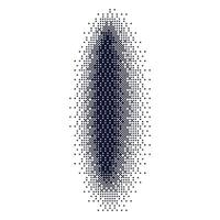 Gradient dot shadow effect with grainy texture. Halftone circles and noise. Flat illustration isolated on white background. vector
