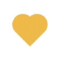 Gothic yellow heart with grunge texture and halftone gradient. Y2K Gradient dot gothcore style. Flat illustration isolated on white background. vector