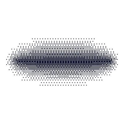 Gradient dot shadow effect with grainy texture. Halftone circles and noise. Flat illustration isolated on white background.