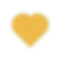 Gothic yellow heart with grunge texture and halftone gradient. Y2K Gradient dot gothcore style. Flat illustration isolated on white background. vector