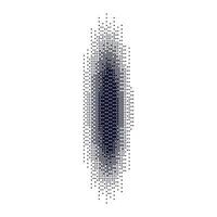 Gradient dot shadow effect with grainy texture. Halftone circles and noise. Flat illustration isolated on white background. vector