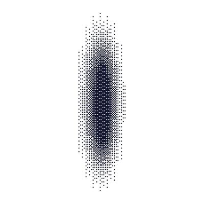 Gradient dot shadow effect with grainy texture. Halftone circles and noise. Flat illustration isolated on white background.