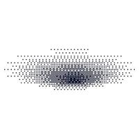 Gradient dot shadow effect with grainy texture. Halftone circles and noise. Flat illustration isolated on white background. vector