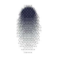 Gradient dot shadow effect with grainy texture. Halftone circles and noise. Flat illustration isolated on white background. vector