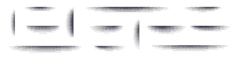 Gradient shadow with grainy noise and stipple effect. lines with dot and grit texture. Drop shadow with shaded edges. Flat illustration isolated on white background. vector