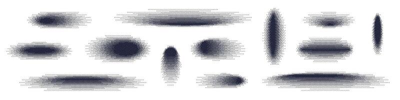 Gradient dot shadow effect with grainy texture. Halftone circles and noise. Flat illustration isolated on white background. vector