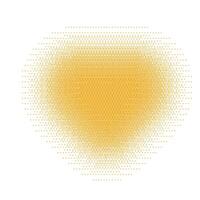 Gothic yellow heart with grunge texture and halftone gradient. Y2K Gradient dot gothcore style. Flat illustration isolated on white background. vector