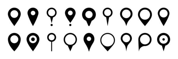 Pin icon set. Location sign . Navigation and GPS icons design for graphic design, web, ui, mobile app. vector
