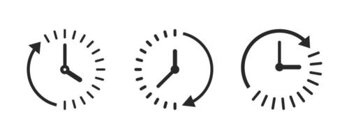 Clock countdown icon in flat style. Time chronometer icon. Passage of time icon design. vector