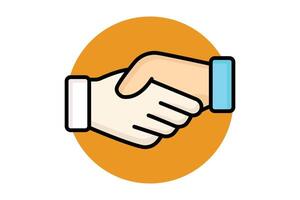 Collaboration icon. handshake icon. icon related to innovation. colored outline icon style. business elements illustration vector