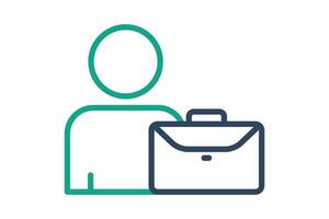 Employee icon. man with briefcase. icon related to represent. line icon style. business elements illustration vector