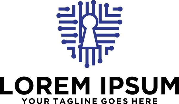 Security Technology Shield logo design vector