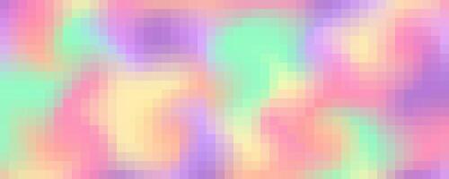 Pixel square rainbow pattern. Abstract gradient mosaic background. Grid texture. Color geometric seamless holographic print vector