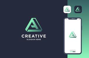 initial a with triangle shape logo design for business brand inspiration vector