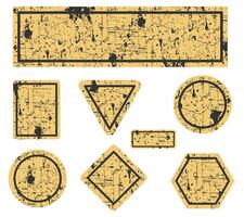 A set of old road signs without inscriptions, isolated on a white background. vector