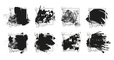 Brush ink over a square frame. Illustration. vector