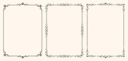 Set of Decorative vintage frames and borders vector