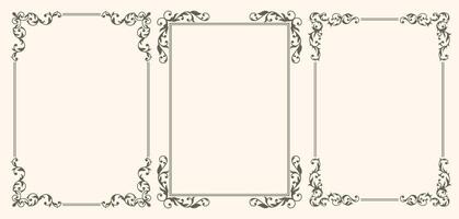 Set of frames in vintage style vector