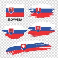 A set of flags of Slovakia vector