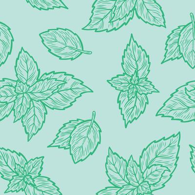 Pattern with mint leaves