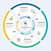 Circle chart infographic template with 4 options for presentations vector