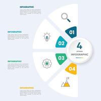 Circle chart infographic template with 4 options for presentations vector