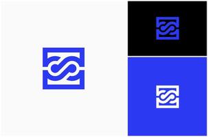 Infinity Loop Infinite Mobius Square Geometric Abstract Modern Logo Design Illustration vector