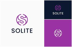 Initial Letter S Circle Round Circular Shape Line Art Simple Logo Design Illustration vector