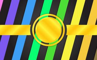 The background is colorful with golden lines vector