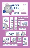 Fashion Web Banner Layout Set. Backdrop and Mobile Banner Ad Template set. vector